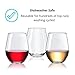 Unbreakable Wine Glasses | Stemless Wine Cups - Set of 4 | 20 oz Shatterproof Tritan Plastic Wine Glasses| Perfect Gift Box | 100% Dishwasher Safe | For Indoor or Outdoor Use | By BONDII