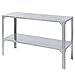 Giantex Galvanized Steel Workbench Worktable Workstation Prepare Work Potting Table Two Tier Storage Shelf