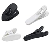 ALXCD Clips for Earphone Headphone, 360 Degree Rotate Earphone Mount Cable Clothing Clip, 2 Sizes 16 Pcs Clips for Most Monster, Sony, Sennheiser and Plantronics Headset, Pack of 16 (Black/White)