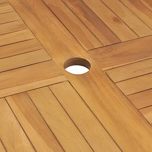 Vigleco Klappbarer Gartentisch 85x85x76 cm Teak Massivholz – Bild 3