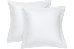 Cotton Delight 100% Natural Cotton 600 TC Premium Pillow Shams Set of 2 - White Euro Shams 28x28