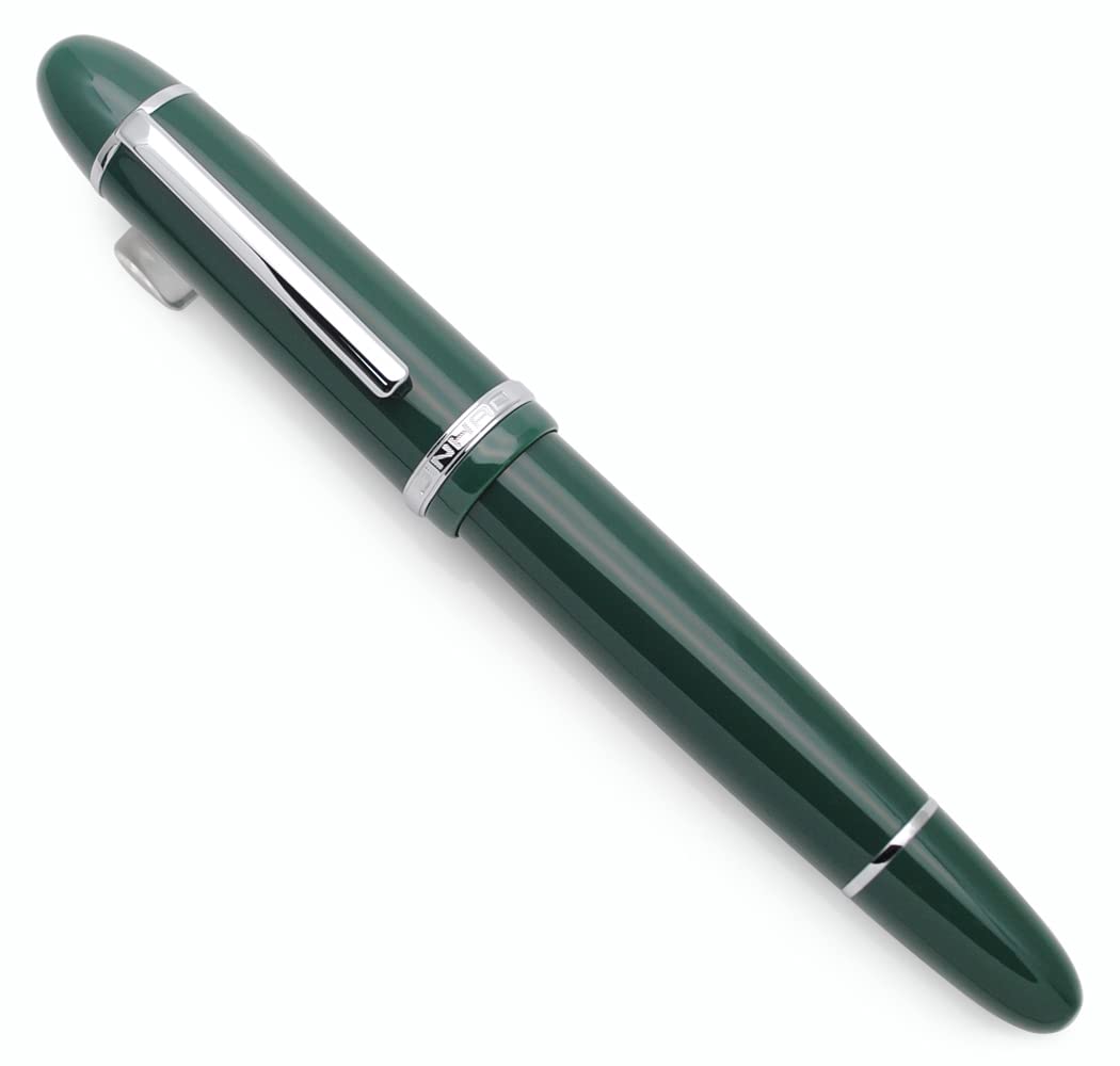 JINHAO X159 Resin Fountain Pen with Ink Converter (Extra Fine Nib, Silvery Clip-Dark Green)