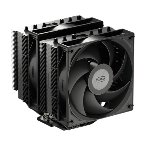 CPS RT620 Pro BK, 6 Copper Heat Pipes, Two 120mm FDB Fans, CPU Air Cooling for AMD AM4/AM5, Intel LGA 115X/1200/1700/1851