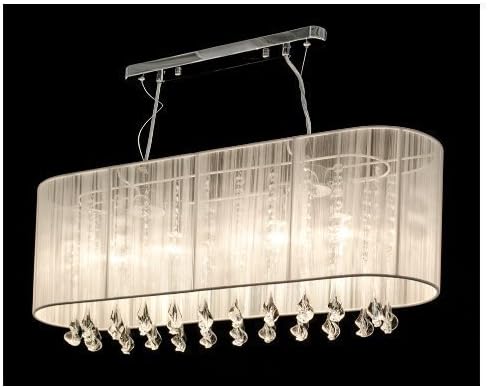 Belgravia Crystal Chandelier Pendant Light Glass, White, Height: 30cm Width: 70cm Depth: 19cm - Image 3