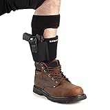 Lirisy Ankle Holster for Concealed Carry | Non-Slip with Calf Strap Holster Fits Glock 42, 43, 36, 26, Smith and Wesson Bodyguard .380, .38, Ruger LCP, LC9