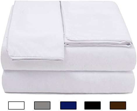 Bed Sheet Set (Full,White)Deep Pocket Soft 1800 Double Brushed Microfiber Hypoallergenic Bedding Wrinkle, Fade, Stain Resistant - Flat Sheet,Fitted Sheet &amp;2 Pillow Cases - 4 Piece