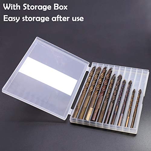 EANINNO 10 Pieces Masonry Drill Bit Set, Carbide Tip Concrete Drill Bits for Ceramic Tile/Pots Holes/Brick/Porcelain Wall/Glass/Wood, Multipurpose Installer Bit Tool, 5 6 8 10 12 mm - Thumbnail 5