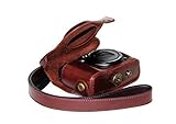 Black Coffee PU Leather DSLR Camera Shoulder Strap Bag Cover for Canon PowerShot G15 G16