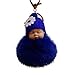 Sleeping Baby Plush Pompom Keychain,Crytech Cute Fluffy Fuzzy Slept Baby Doll Pom Pom Key Chain Handbag Pendant Charm Keyring Ring for Backpack Car Key Purse Cellphone Accessory (Blue)thumb 2