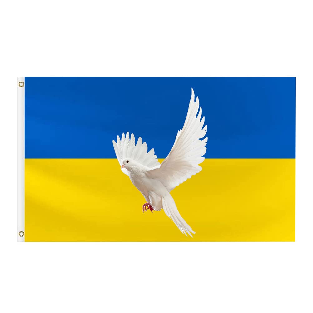Ukrainian National Flag, Ukraine Flag Peace Of Dove Flag 3 x 5 Ft Ukraine Flag Banner Polyester Ukrainian Peace Flags with Brass Grommets