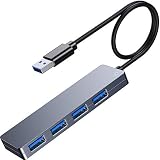 VANMASS USB Hub Adapter, 4-in-1 USB Splitter with 4 USB 3.0 Ports, High-Speed Data Transfer and Quadruple Protection, USB Dongle Compatible with MacBook, Mac, iMac, Surface, XPS, and Other Laptops