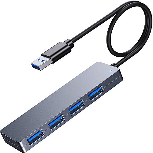 VANMASS USB Hub Adapter, 4-in-1 USB Splitter with 4 USB 3.0 Ports, High-Speed Data Transfer and Quadruple Protection, USB Dongle Compatible with MacBook, Mac, iMac, Surface, XPS, and Other Laptops