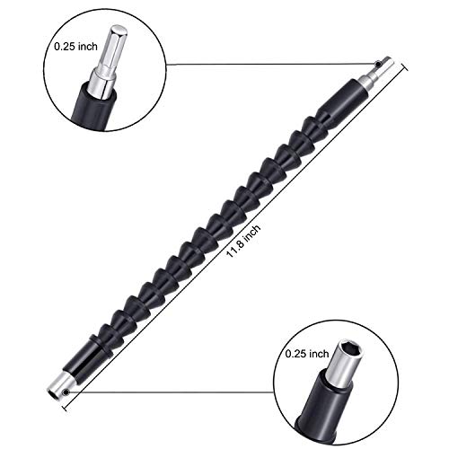 Maexus Flexible Screwdriver, flexible screwdriver extension Flexible Drill Bit Holder, Magnetic Hex Soft Shaft (2 Pcs)