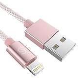 Syncwire Nylon-Braided iPhone Charger Lightning Cable - 3.3ft/1M [Apple Mfi Certified] Durable Sync&Charging Cord for iPhone Xs Max/XS/XR/X, 8 7 6S 6 Plus, SE 5S 5C 5, iPad iPod - Rosegold