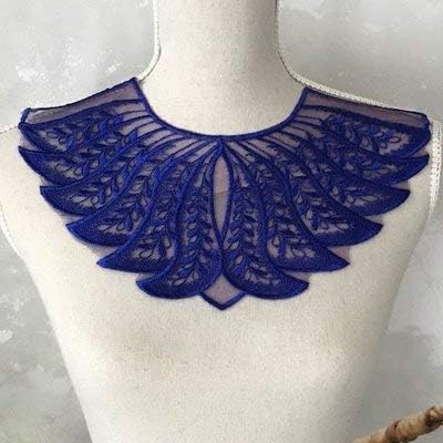 衣装モチーフ レース ネックラインモチーフ レースネックライン フラワーモチーフ 花柄 ブルー モチーフ 装飾 H32cm W19cm B087yw5pkj 1 015円 人気海外一番 100 品質保証 全品送料無料 即日出荷 Sale開催中