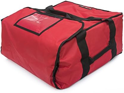 Red Polyester Insulated Pizza / Food Delivery Bag 16″ - 18″ Professional Large Pizza Delivery Bag- Moisture Free