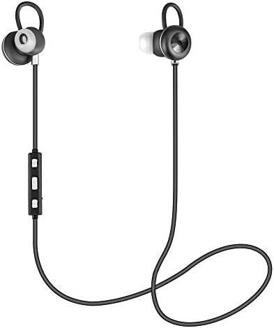 VATON Bluetooth Headphones, Wireless Sports Earphones Magnetic Sweatproof Earpiece Stereo Music with Built-in Mic Noise Cancelling Headset(Black)
