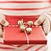 Outuxed 100Pcs 1 Inch Gold Jingle Bells Christmas Craft Bells for Festival Decoration with 20m Red Cord