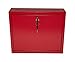 Adir Metal Suggestion Box with Lock and Slot, Wall Mount Deposit Box for Payments and Checks, Office Mail Box for Employees, Mailbox for House, Safe Drop Box with Keys - 3x10x12 Inch Red