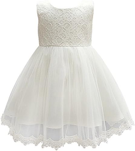 Dreamy Lantana Baby Girl Christening Dress Baptism Gown Wedding Formal Dress (6M/6-12months, White)
