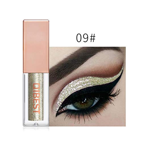 Unpara 2018 QIBEST Glitter Eyeshadow Palette Metallic Shiny Smoky Eye Waterproof Glitter Liquid Eyeliner 15 Color (I)