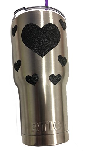 Dragon Grips Black Heart Grip Tape Decal Stickers for Phones, Cases, laptops, tumblers