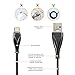 JYFT USB Cable with Multi Charging, 6FT USB Cord of Real 2-in-1, Metal Braided Fast Charging/Data Transfer Cord for Apple and Android Devices (Silver Gray, 6FT)