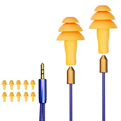 Work Earbuds Headphones, Cuzabe 10 Replacement Earbuds Wired in Ear Headphones for Work, Noise Cancelling Ear Plugs Earphones for Noise Reduction Motorcycle Riding Construction Work