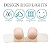 MITALOO Push Up Strapless Sticky Adhesive Invisible Backless Bras Plunge Reusable Magic Bra for Women Beige
