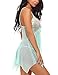 Ababoon Women Lingerie Lace Babydoll V neck Asymmetrical Sleepwear Strap Chemise,Green,X-Large