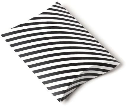 DECOLUV Pillow Gift Boxes - Set of 5 Decorative Treats Boxes, Cookies, Candy and Soaps Gift Boxes for Christmas, Birthdays, Holidays, Weddings, Etc (5.51 x 5.70 x 1.57 Inches, Black Stripes)