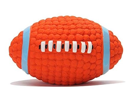 BLACK DOG 100% Durable Interactive Dog Toys Nontoxic Squeak Chew Ball Toy Durable Squeaky Rugby Dog Ball Toy Chew Textured Toy for Small Medium Large Dogs (Large)