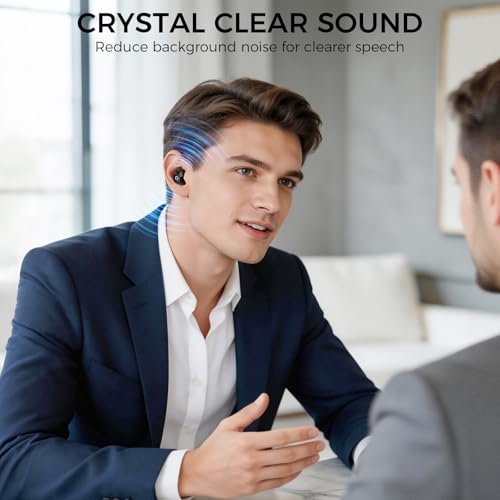Rechargeable Hearing Aids for Seniors, Invisible In-Ear Design, Digital Noise Reduction for Clear Conversations & TV, 80H Battery with Charging Case, Easy Control for Mild Hearing Loss - Black