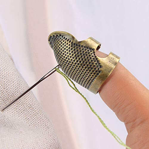 Yolyoo 6pcs Copper Finger Protector Adjustable Fingertip Thimble Sewing for Sewing Embroidery Needlework, Medium