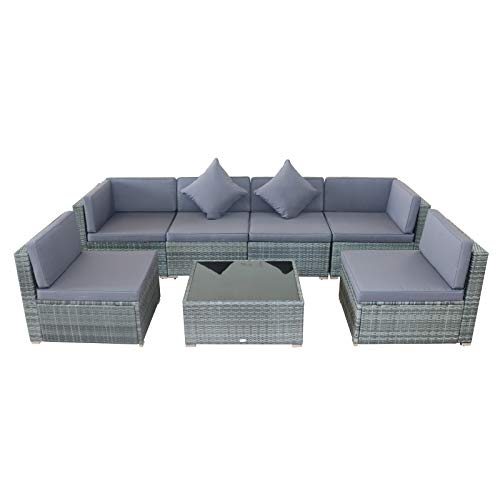 Outsunny 7Piece Patio Furniture Sets Outdoor Wicker Conversation Sets