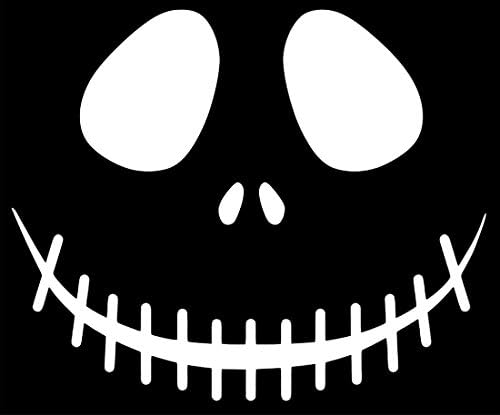 UR Impressions Jack Skellington Face Decal Sticker Vinyl Graphics for Car Truck SUV Motorcycle Window|White|5.5 X 4.8 inch|URI380