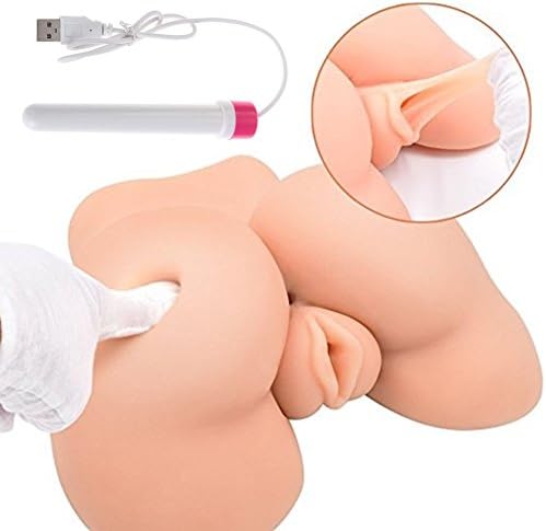 Amazing Men Sex Toys Realistic Vagina with Anus Double Masturbation for Men Super Soft and Lifelike Silicone Pocket Pussy Ass Doll for Men Adult Sex Pleasure Free Lube and USB Heater Provided
