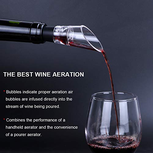Beaverve Wine Aerator Pourer, 6 Pack Wine Air Aerator for Wine Bottle, Premium Aerating Decanter Spout, Wine Aerator Glass Wine Pourer Wine Spout for Wine and Beverage, Makes Your Wine Taste Better