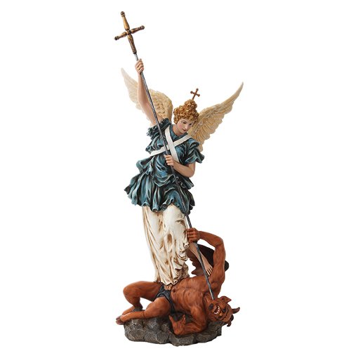PTC 21 Inch Saint Michael Archangel Slaying Demon Statue