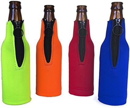 Beer Buddy Holder - Premium Beer Bottle Insulators - Can Keep Bottle Drinks Cooler (4 Pack Premium Anti-Slip &amp; Ring Koozie)
