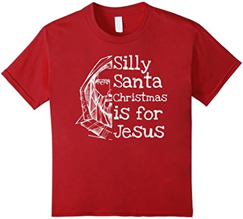 Kids Silly Santa Christmas is for Jesus - Christian Xmas Shirts 8 Cranberry