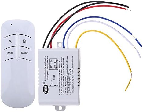 Allyseed Wireless ON/OFF 220V Lamp Remote Control Switch Receiver Transmitter (Three Way)