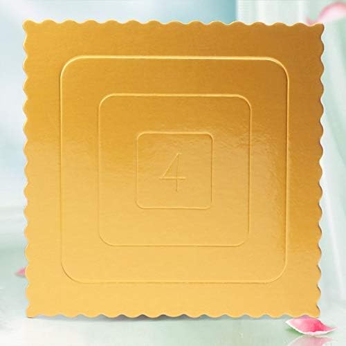 Taka Co Round Cake Boards 10 Pcs Round Square Gold Cake Base Disposable Paper Coasters Practical Cupcake Board Portable Serve Bases for Birthday Cake tool 2