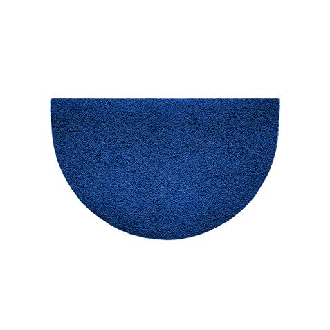 Nicoman Embossed Halfmoon Half Circle Door Mat Dirt-Trapper Jet-Washable Doormat 70x44cm (Blue, PLAIN) - Use on Carpet ONLY