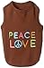 Parisian Pet Dog T-Shirt with Embroidered Love Peace Words - 100% Cotton, Breathable Dog Clothes - Sleeveless Pet Vest - Machine Washable Dog Shirt for Large Dogs XL