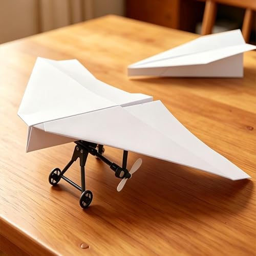 Kit de avión de papel RC para armar | Avión eléctrico de control remoto con estabilizador giroscópico y hélices dobles, diseño de alto rendimiento, sistemas de recreación para aventuras al aire libre