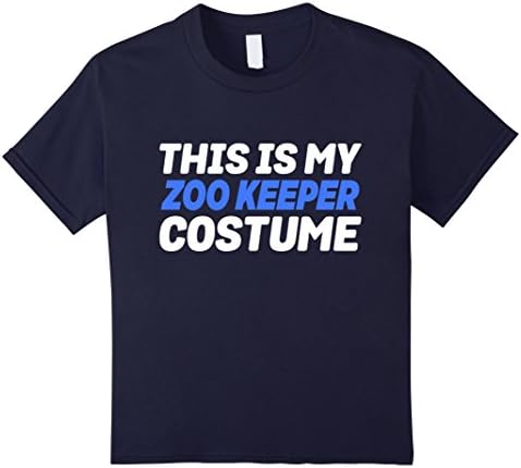 Kids My Zoo Keeper Costume Funny Lazy Easy T-Shirt 12 Navy