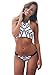 Cupshe Fashion Women's Black&White Diamond Printing Halter Padding Bikini Set (M), Multicolor