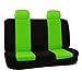 FH Group Car Seat Covers Full Set Cloth - Universal Fit Automotive Seat Covers, Low Back Front Seat Covers, Solid Back Seat Cover, Washable Car Seat Cover for SUV, Sedan and Van Green