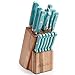 The Pioneer Woman Cowboy Rustic Cutlery Set, 14-Piece Cutlery Knife Block Set (Turquoise)